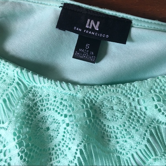 I.N. San Francisco Mint Lace Dress Sz 5 - Picture 8 of 8